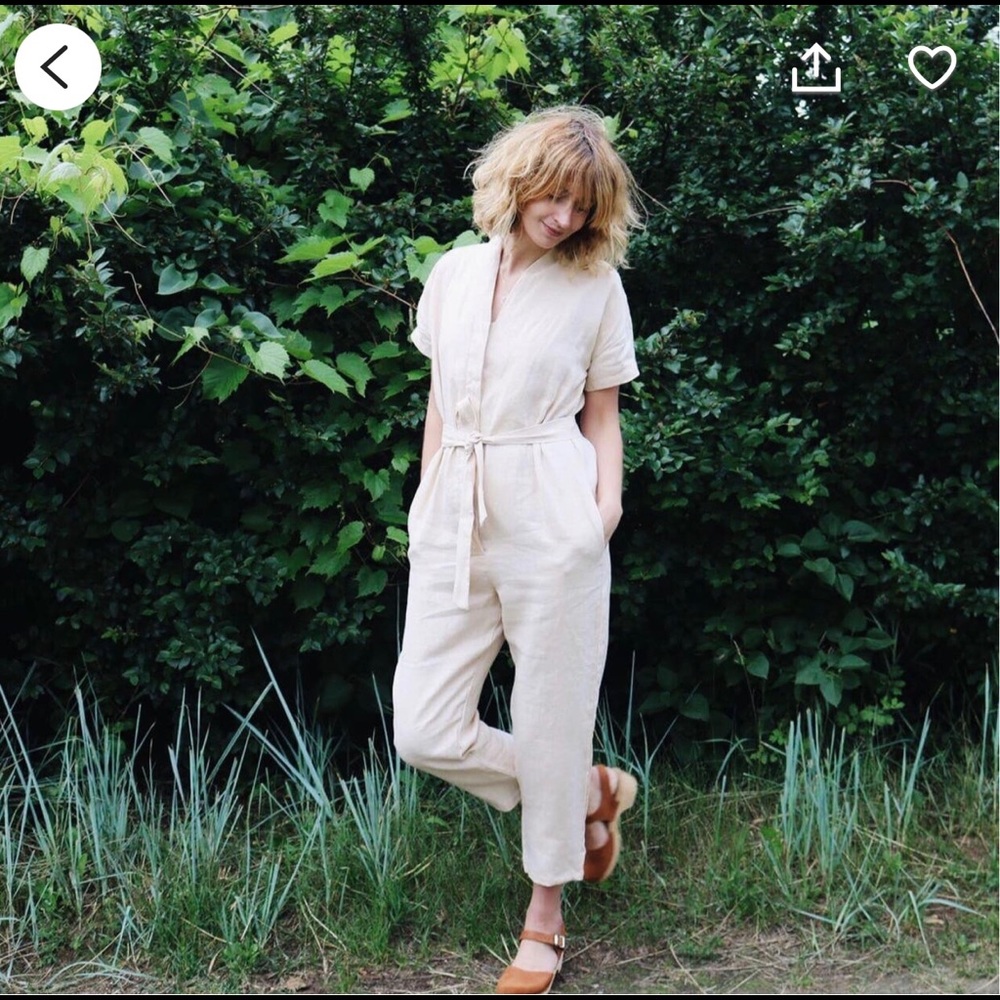 OffOn Black Linen Jumpsuit